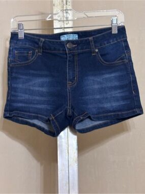 Wax Jean Dark Wash Mid Rise Denim Shorts Stretch Women's Size M